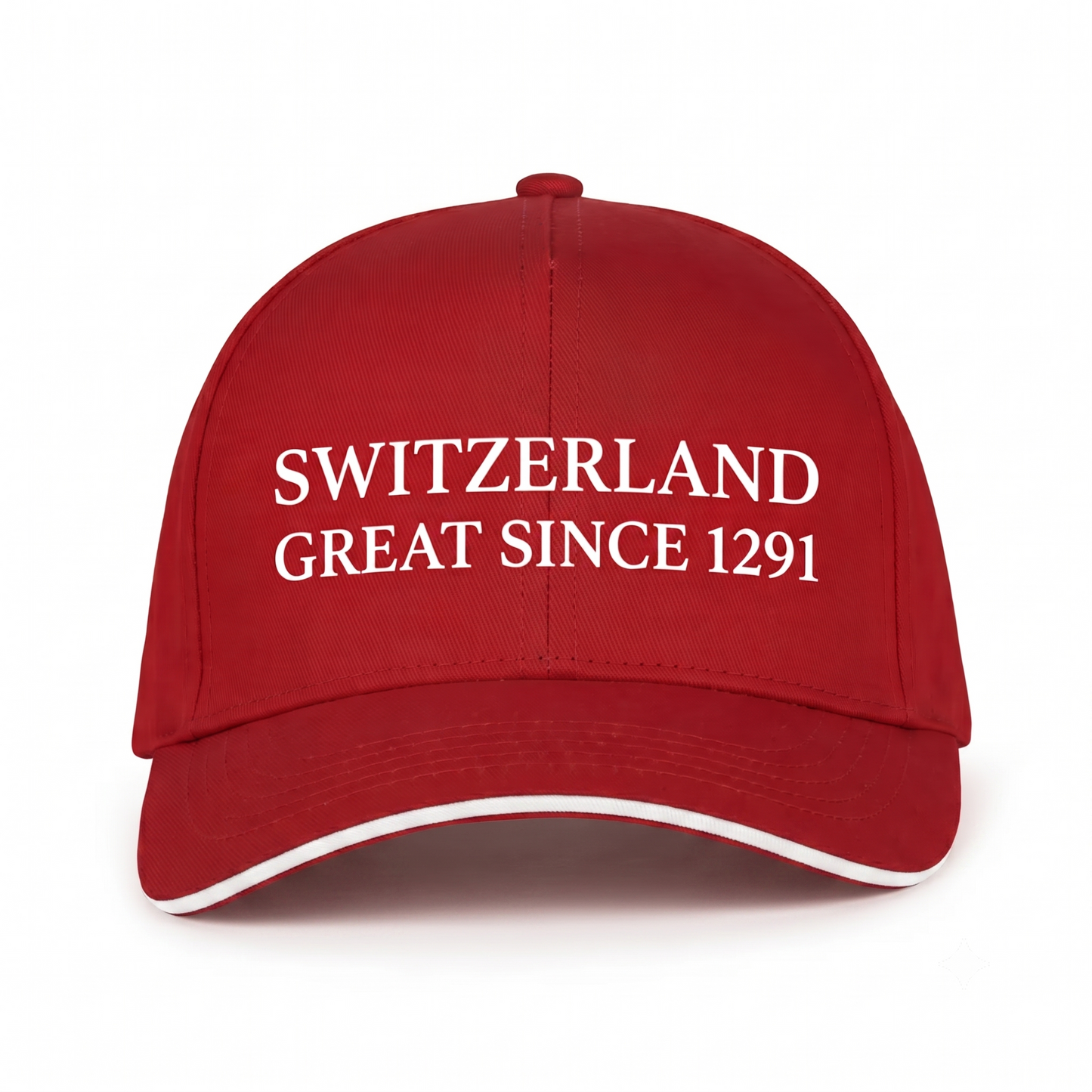 Switzerland Cap Great since 1291 Rosso / Bordo bianco sandwich