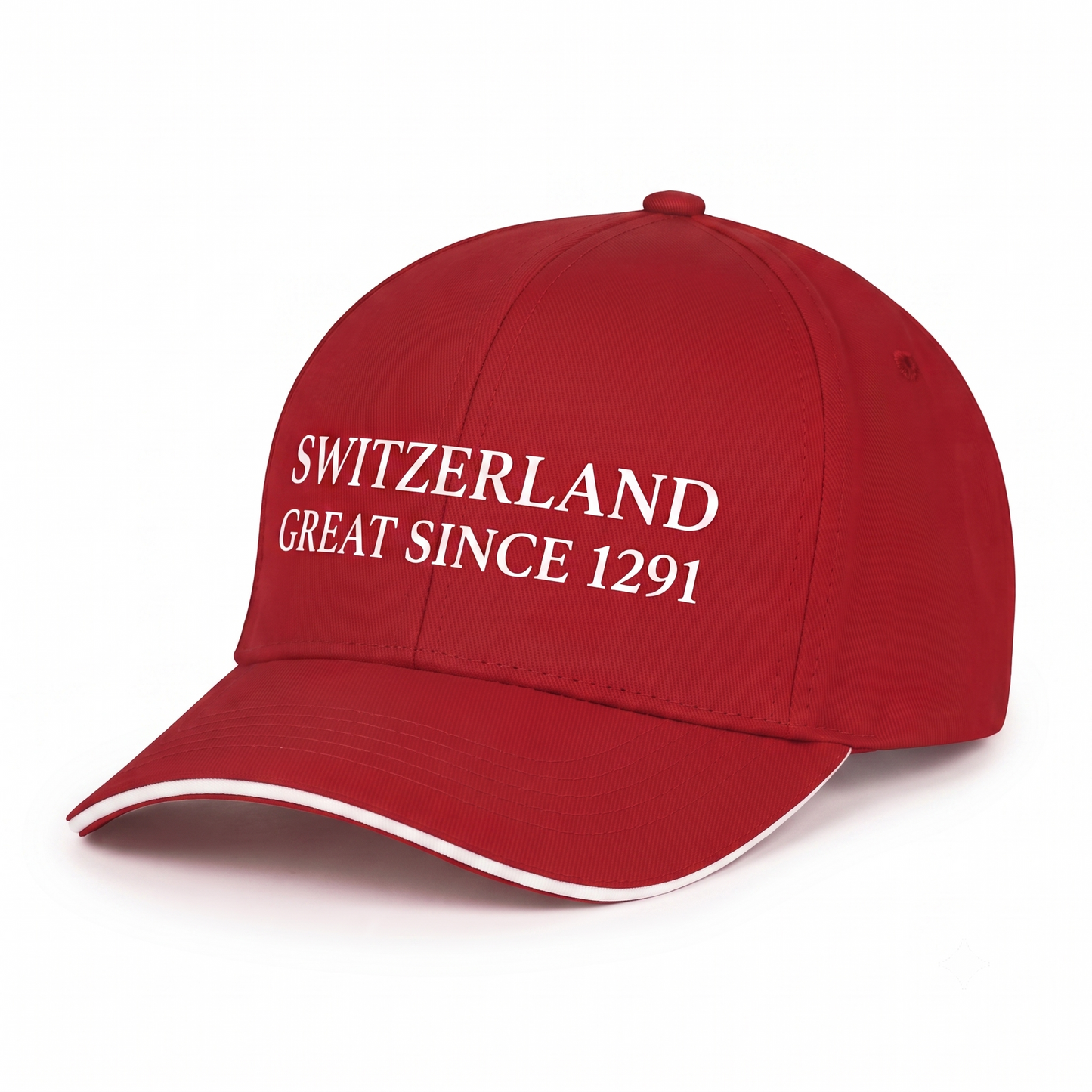 Switzerland Cap Great since 1291 Rosso / Bordo bianco sandwich