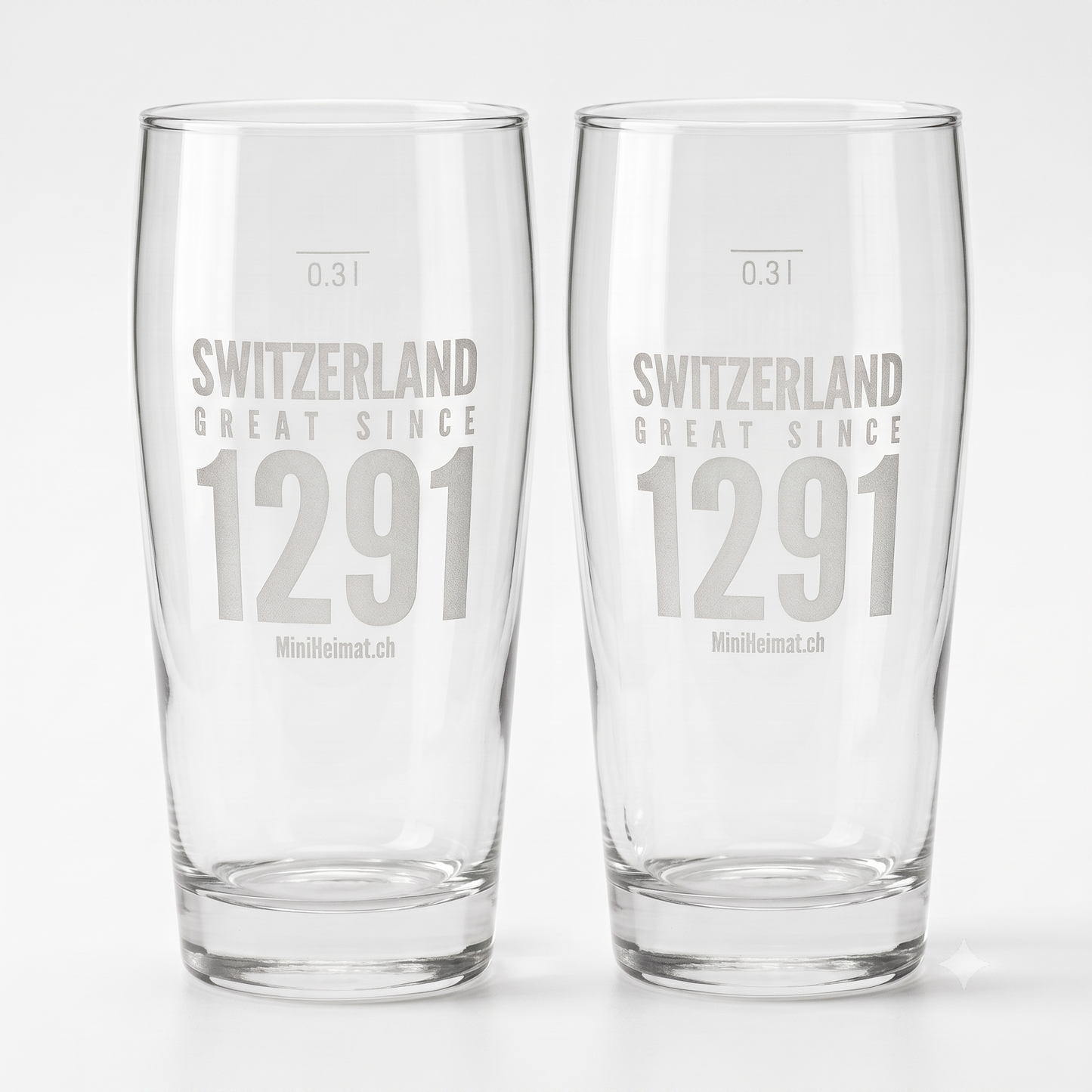 Engraved Beer Glass Great since 1291 (Set of 2)
