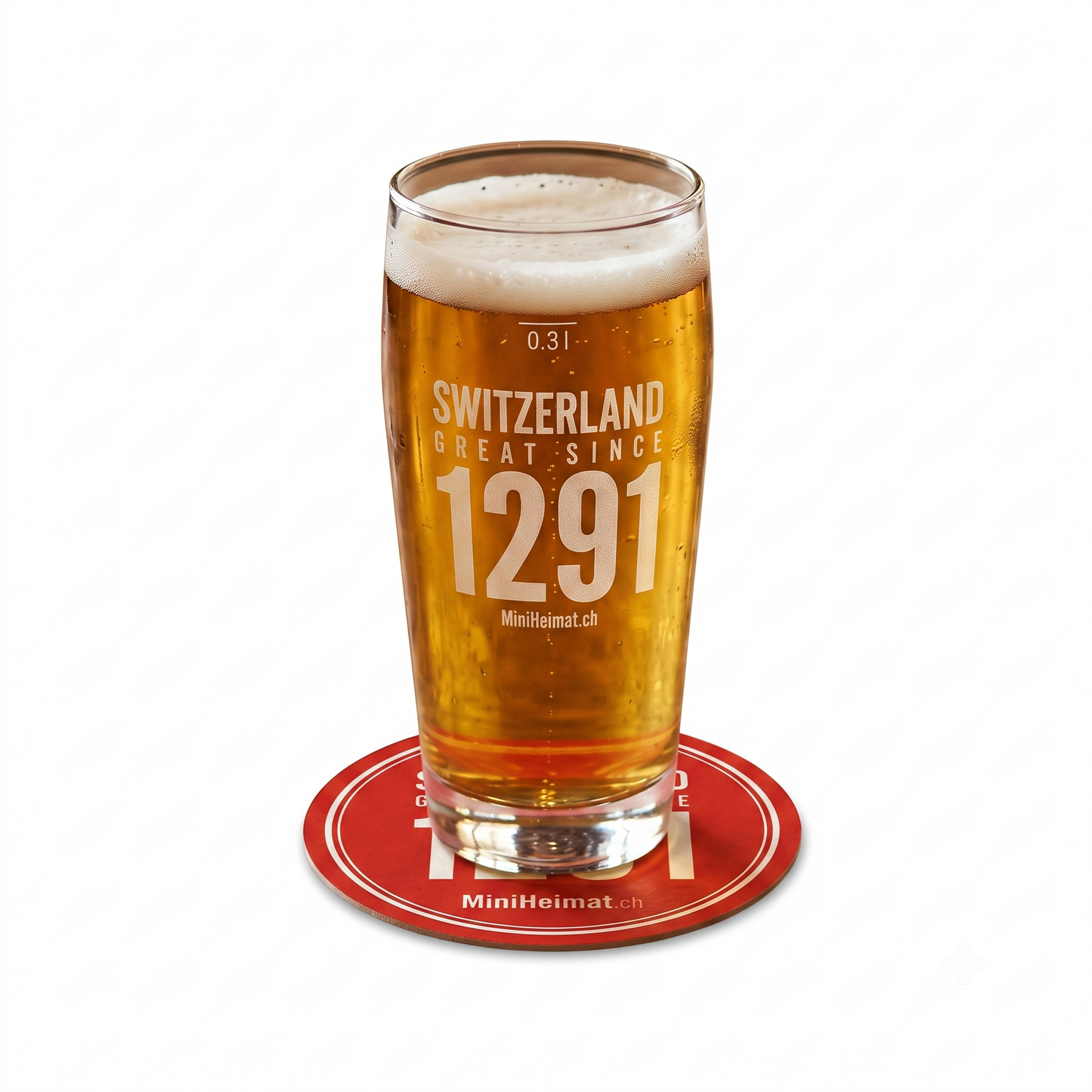 Engraved Beer Glass Great since 1291 (Set of 2)